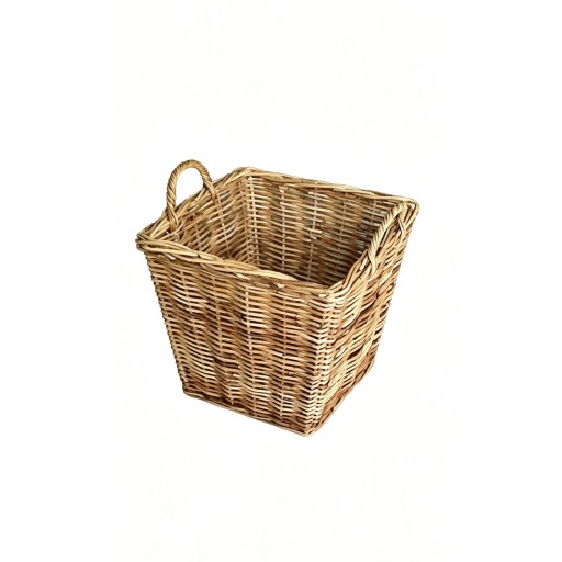 Tan Square Log Basket